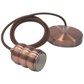 021-009-0001-RED COPPER E-27 1M PENDANT LAMP-GAUSS